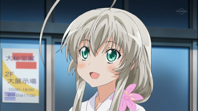 anime girl with green eyes