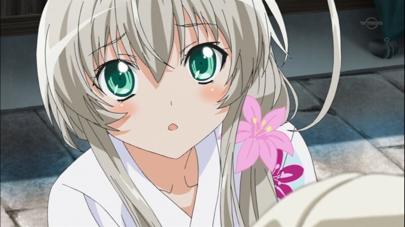anime girl with green eyes