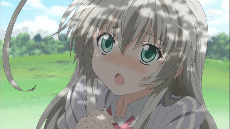 anime girl with green eyes