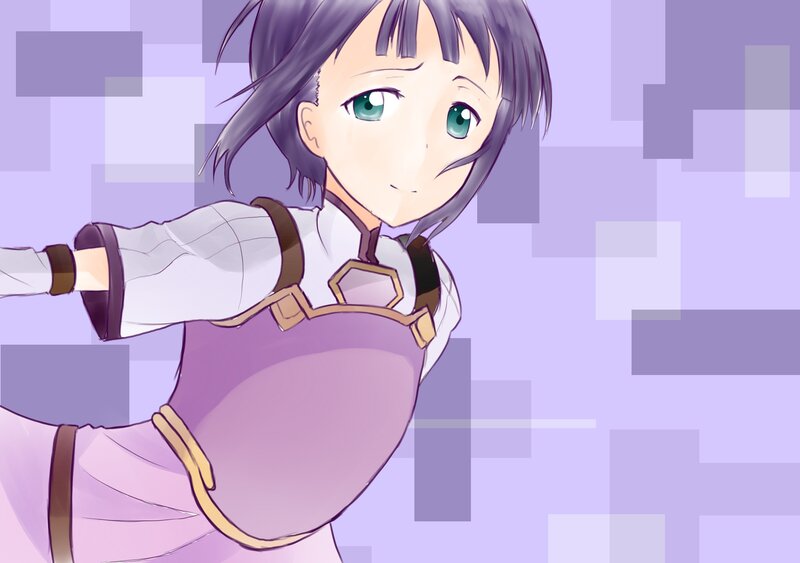 anime girl with green eyes