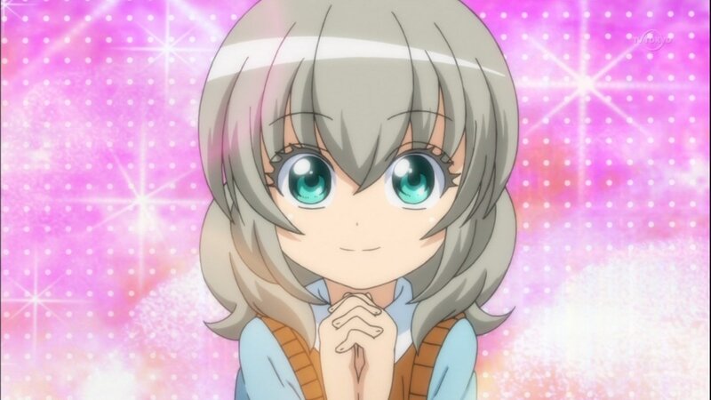 anime girl with green eyes