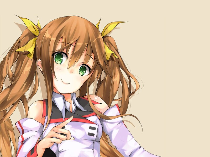 anime girl with green eyes