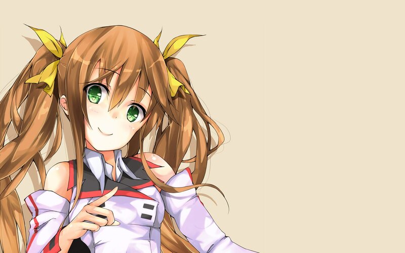 anime girl with green eyes