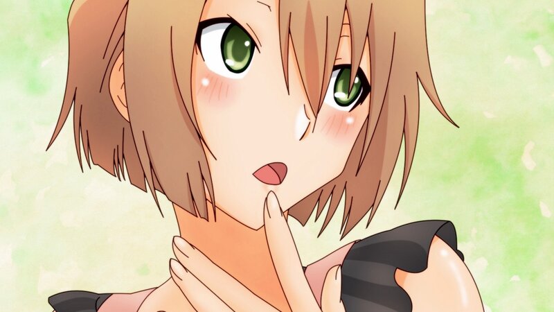 anime girl with green eyes
