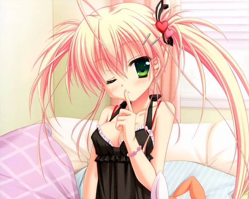 Anime girl with green eyes