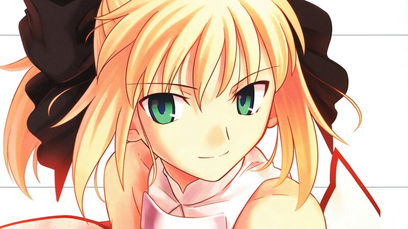 anime girl with green eyes