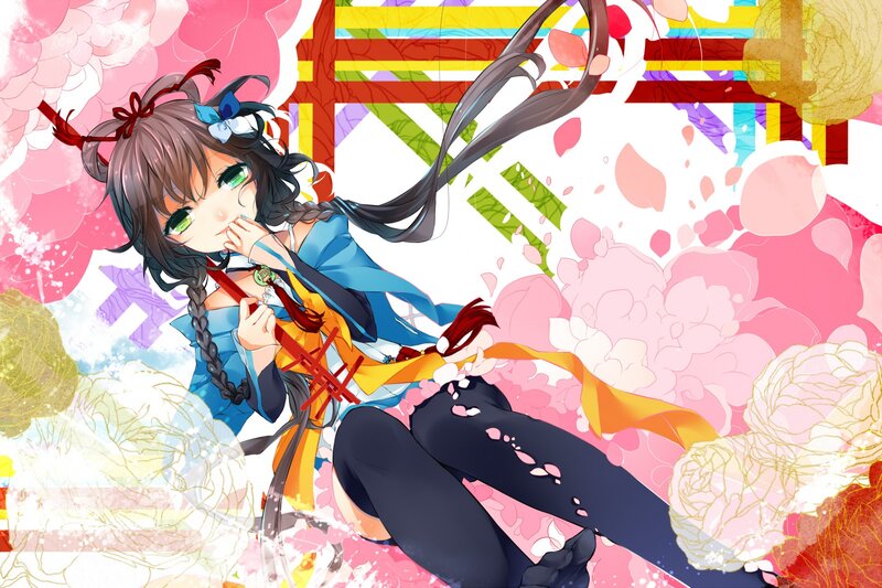 anime girl with green eyes