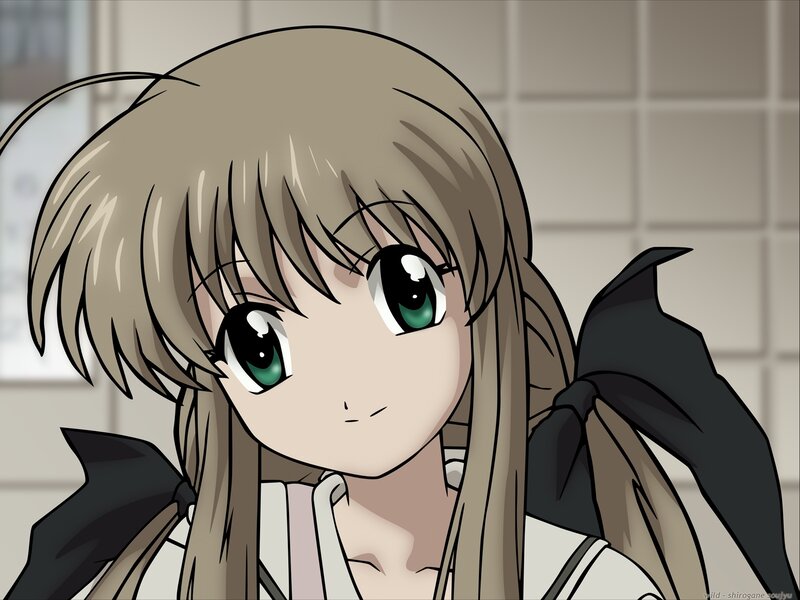anime girl with green eyes