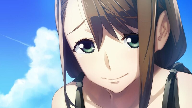 anime girl with green eyes