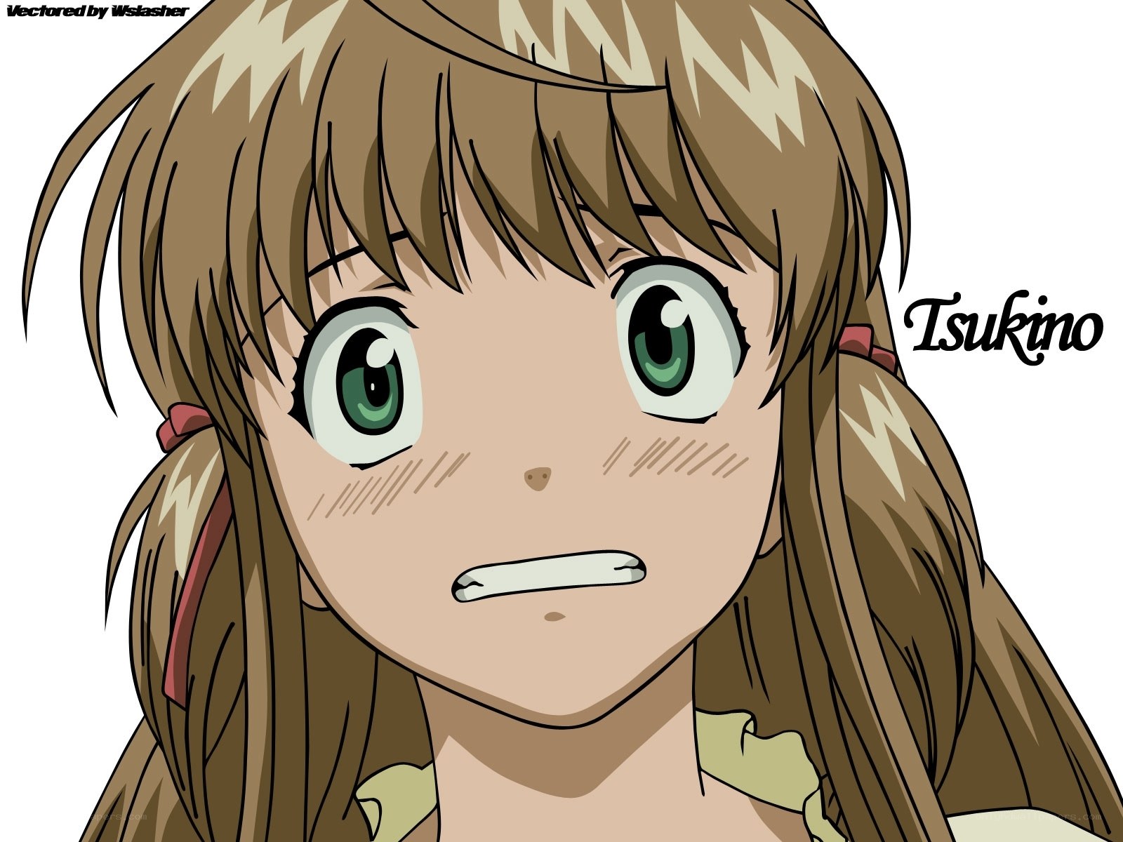 anime girl with green eyes