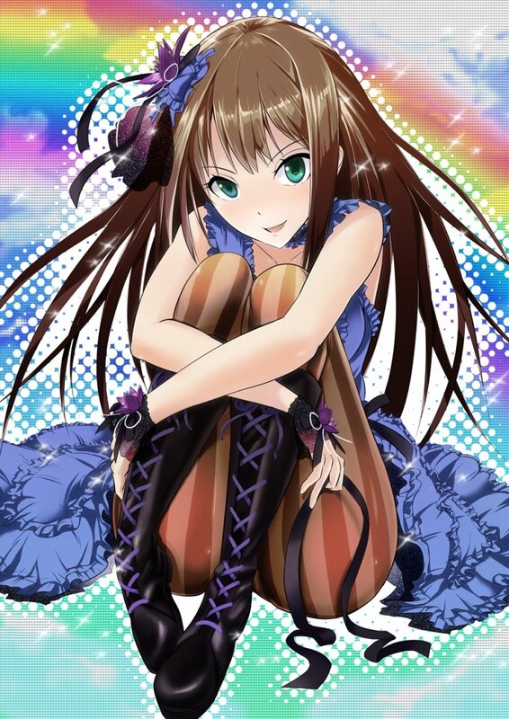 anime girl with green eyes