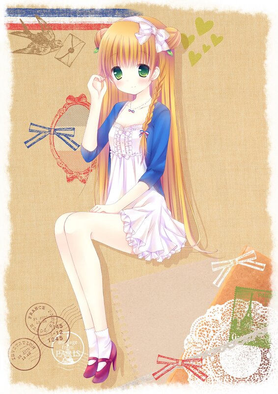 anime girl with green eyes