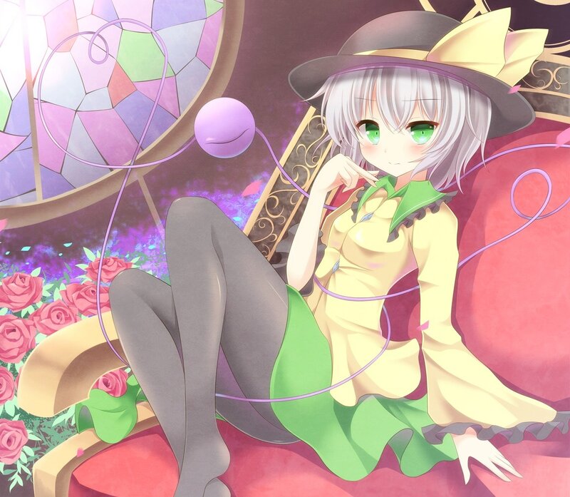 anime girl with green eyes