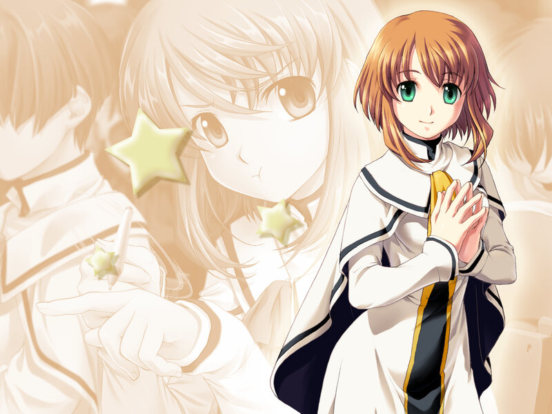 anime girl with green eyes