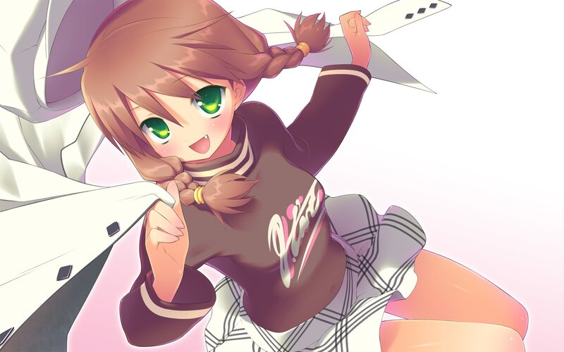 anime girl with green eyes