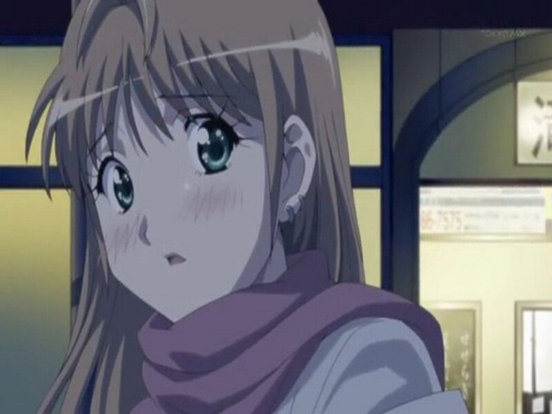 anime girl with green eyes