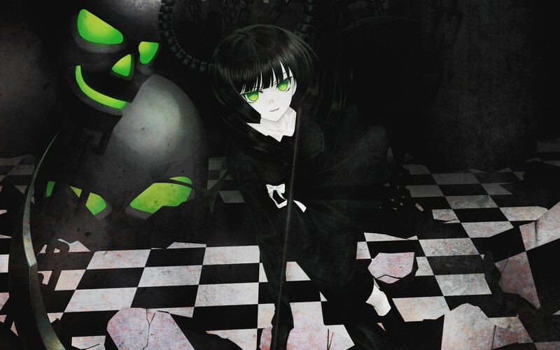 anime girl with green eyes