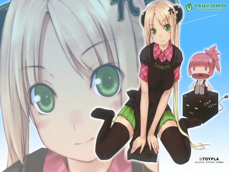 Anime girl with green eyes