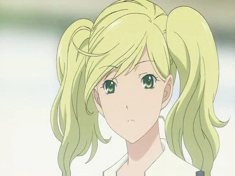 anime girl with green eyes