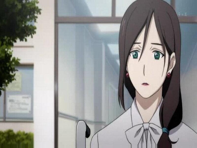 anime girl with green eyes