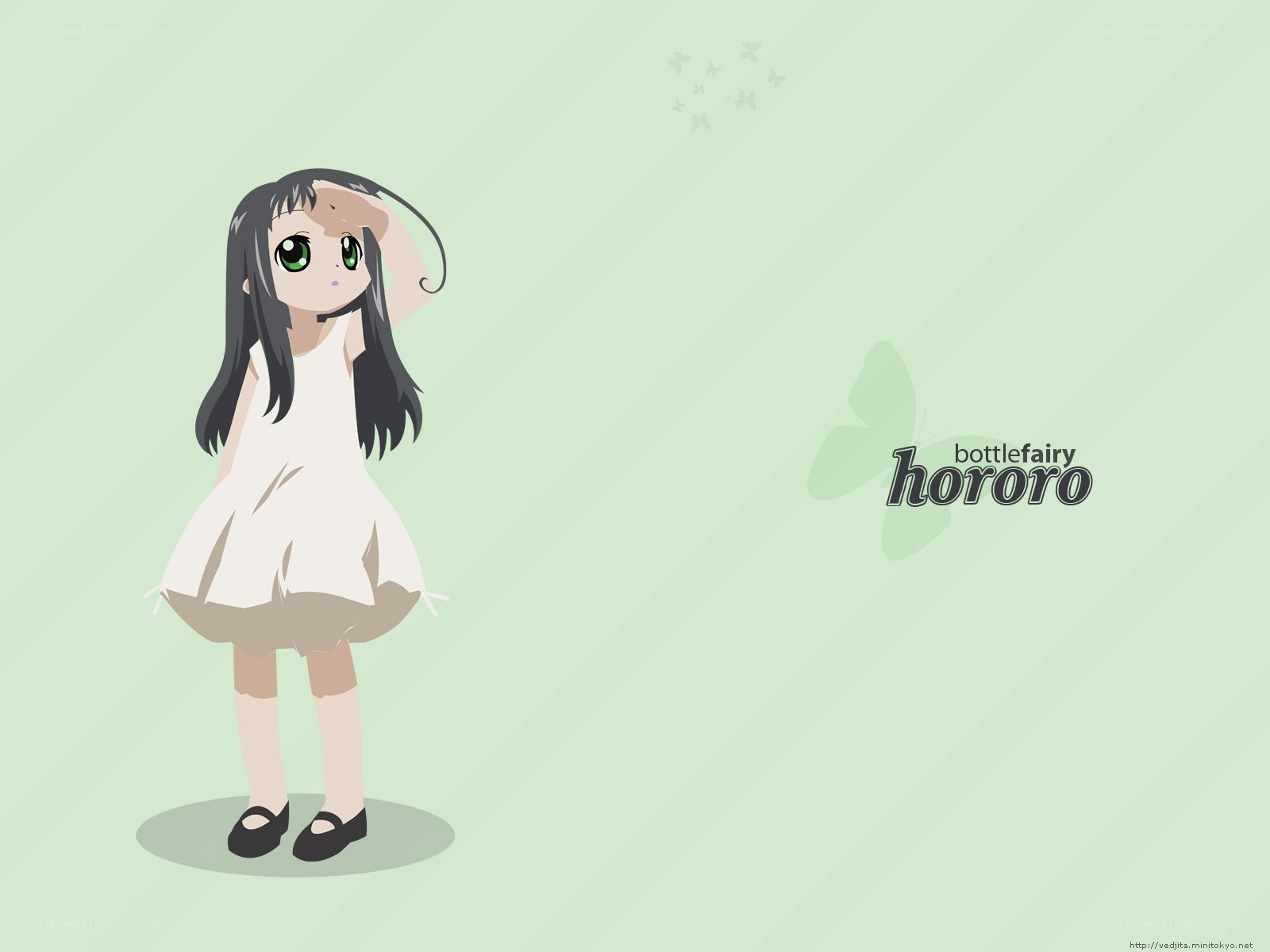 anime girl with green eyes