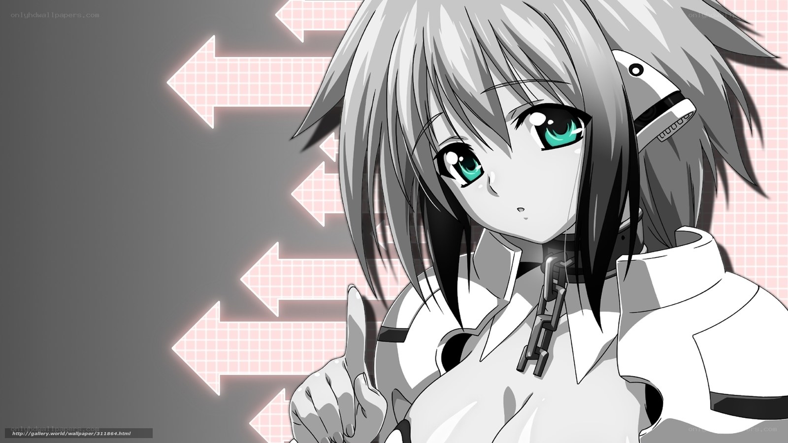 anime girl with green eyes