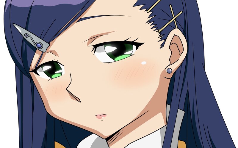 anime girl with green eyes