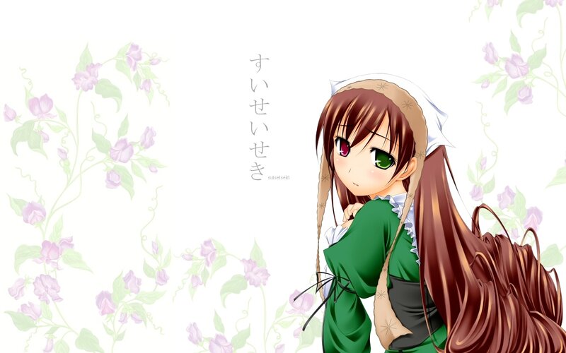 anime girl with green eyes