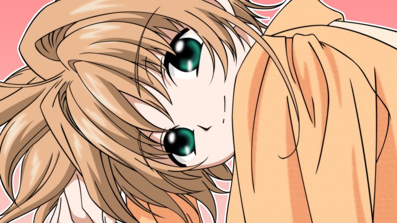 anime girl with green eyes