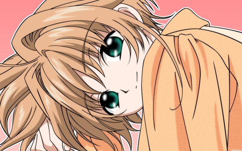 anime girl with green eyes