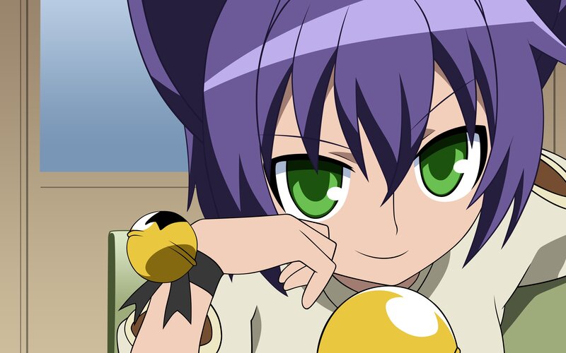 anime girl with green eyes