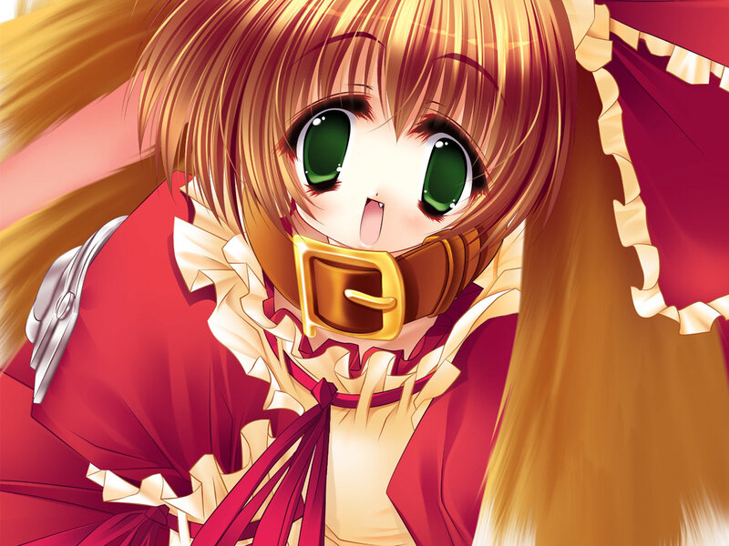 anime girl with green eyes