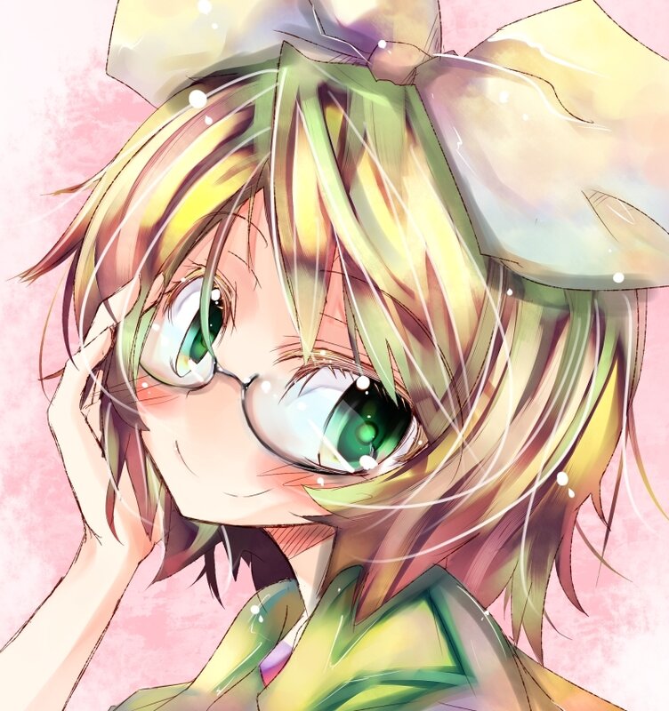 anime girl with green eyes