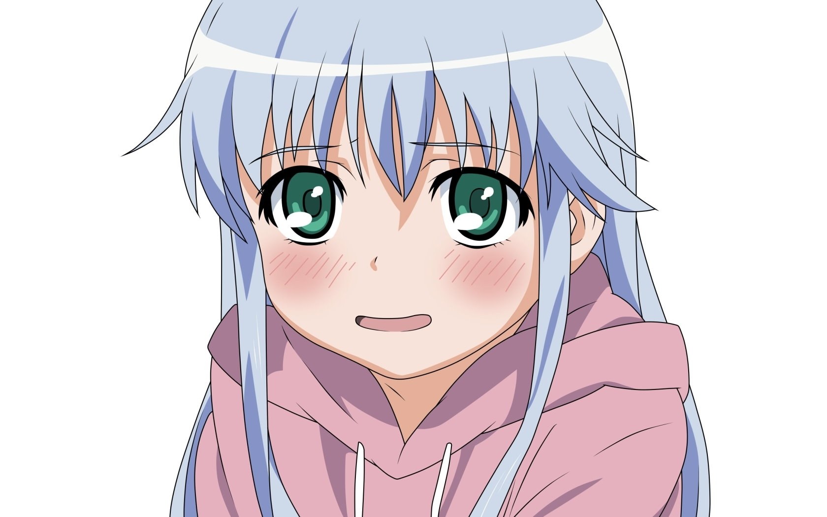 anime girl with green eyes
