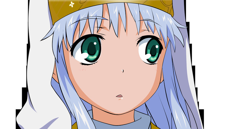 anime girl with green eyes