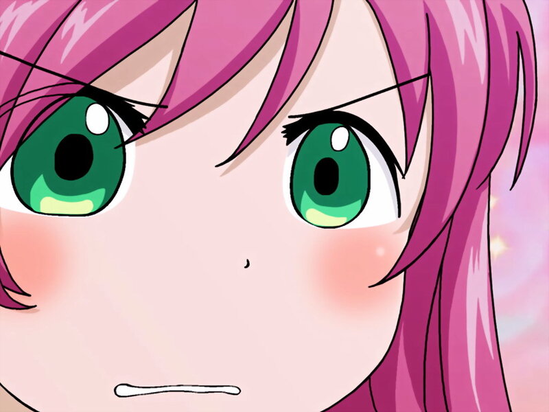anime girl with green eyes