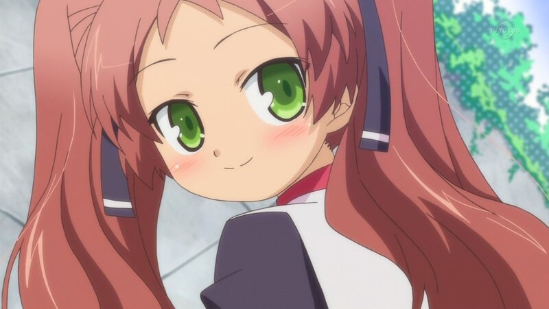 anime girl with green eyes