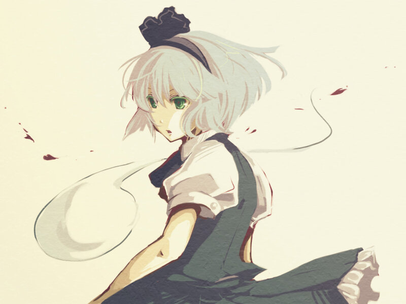 anime girl with green eyes