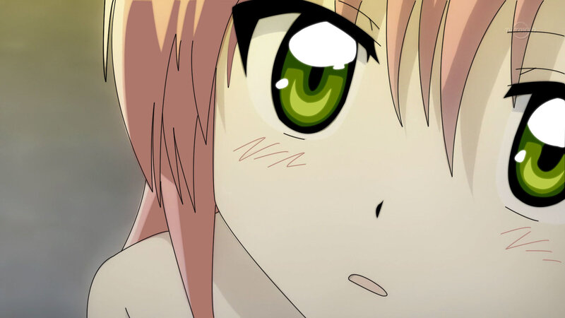anime girl with green eyes