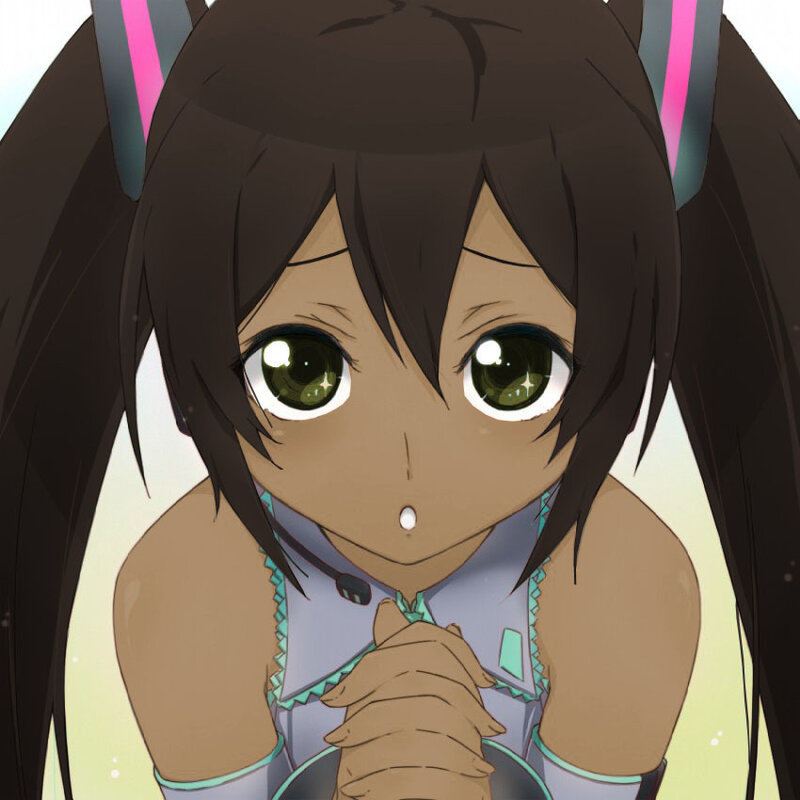 anime girl with green eyes