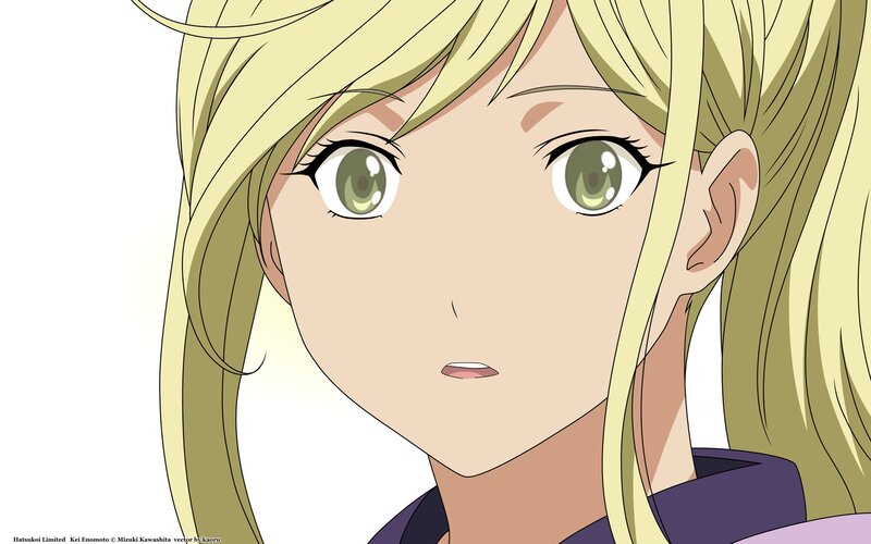 anime girl with green eyes