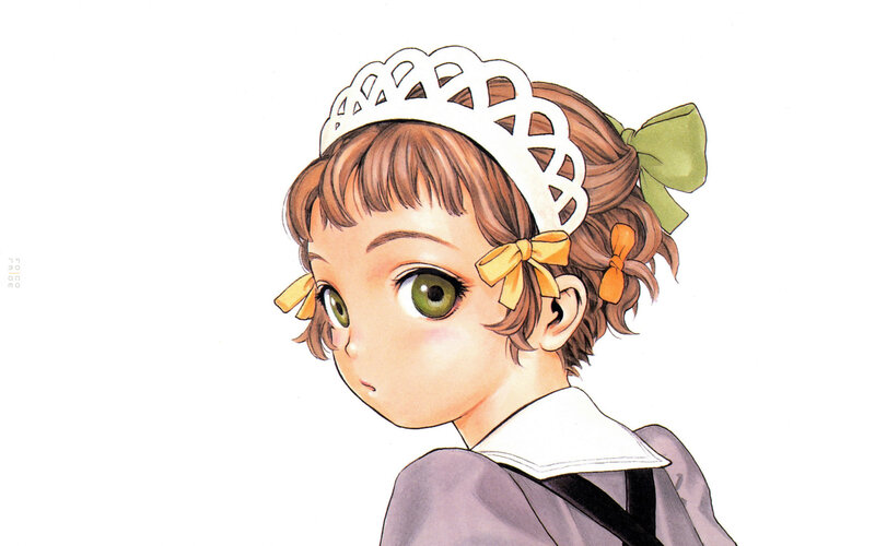anime girl with green eyes