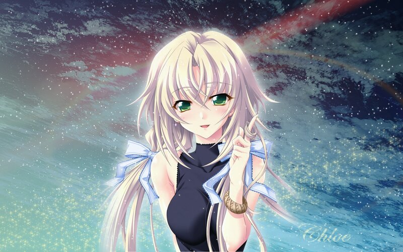 anime girl with green eyes