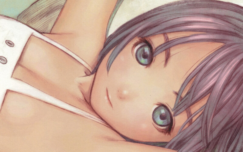 anime girl with green eyes