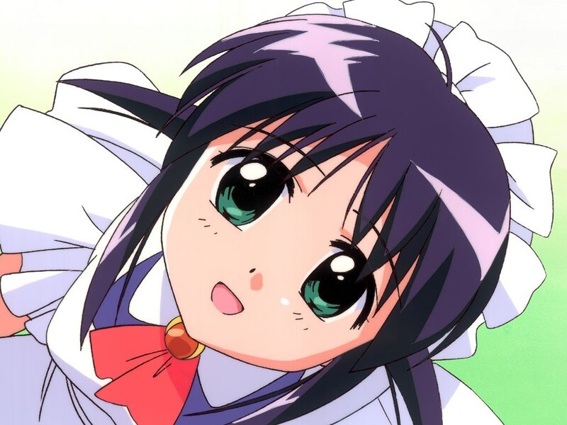 anime girl with green eyes
