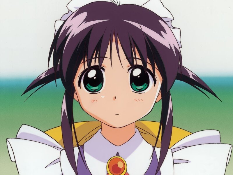 anime girl with green eyes