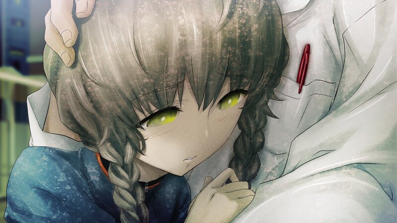 anime girl with green eyes