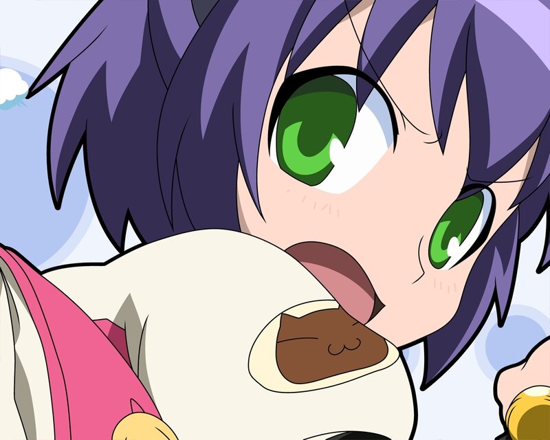 anime girl with green eyes