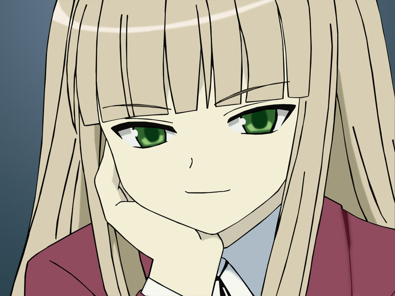 anime girl with green eyes