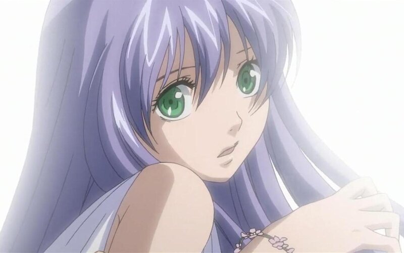 anime girl with green eyes